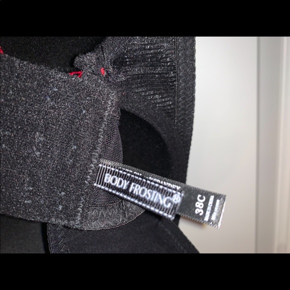 Lace Bra Size 38 C Black/Red - Picture 3 of 4